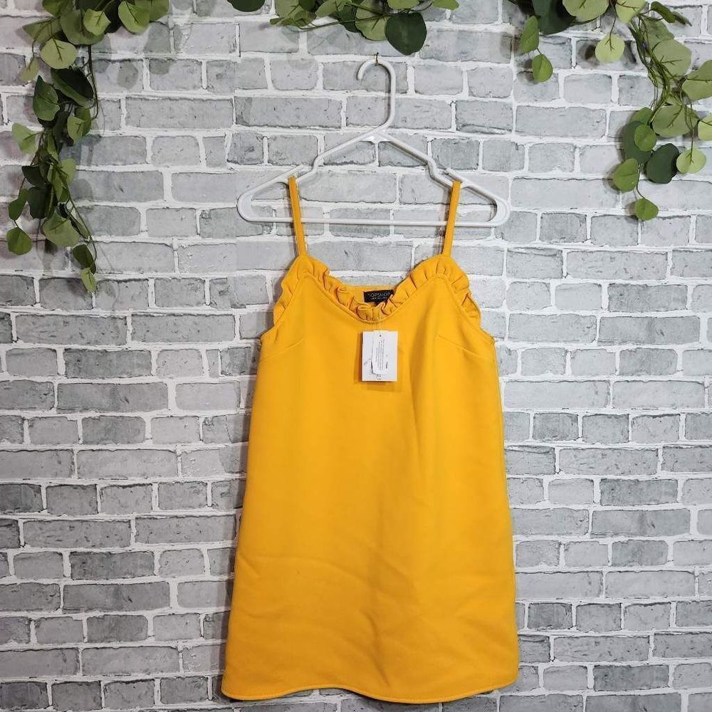 Topshop NWT Marigold Mini Dress Ruffled Sweetheart Neckline Size 2